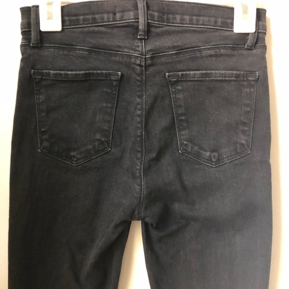 J Brand Women’s High Waisted Skinny Black Jeans Distressed Mob Wife Size 27 - Picture 6 of 8